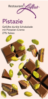 Gefüllte dunkle Schokolade mit Pistazien-Creme 75g